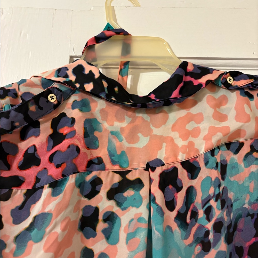 Bebe Multicolor Abstract Leopard Print Dress- Cor… - image 4